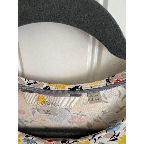 Boden Women's Floral Multicolor Long Sleeve Dress with pockets Size 4 - Picture 3 of 6